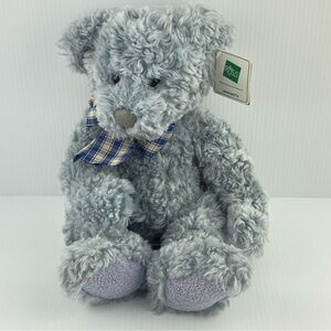 Russ Berrie Stormy Teddy bear Plush Grey / Gray Bear 9 inches seated